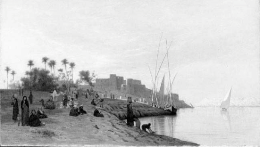 1880_Esneh_on_the_Nile_byErnestLongfellow_MFABoston