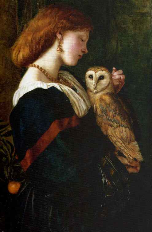Here, let this tranquil picture of a woman and her owl soothe you. by Valentine Cameron Prinsep {{PD-Art}}