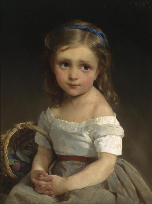 'Girl with a Basket' Emile Munier 1875 {{PD-Art}}