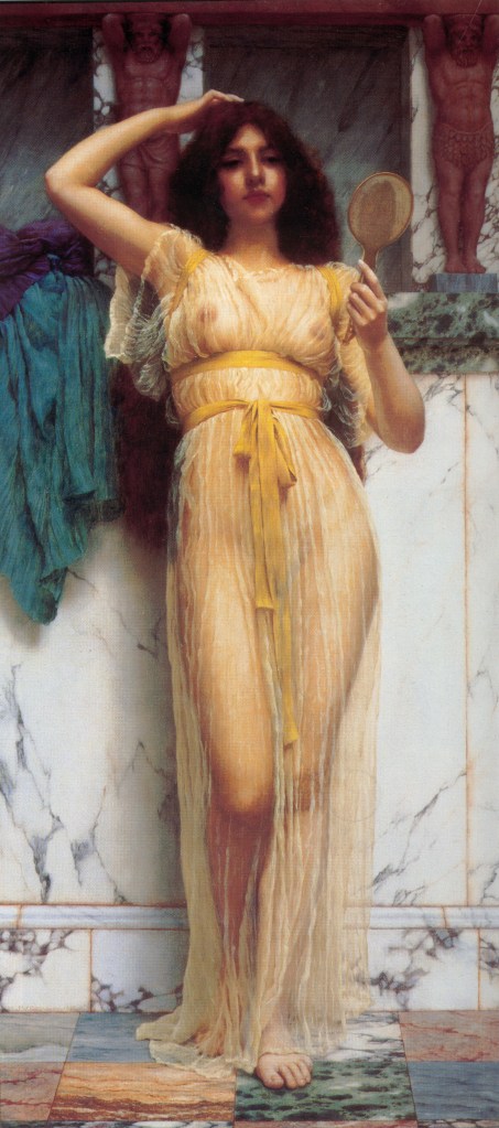 'The Mirror' JW Godward 1899 {{PD-Art}}
