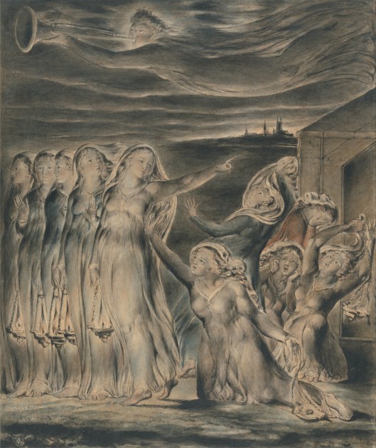The untried need to be especially careful today. 'The Parable of the Wise and Foolish Virgins' by William Blake c1825 {{PD-Art}}