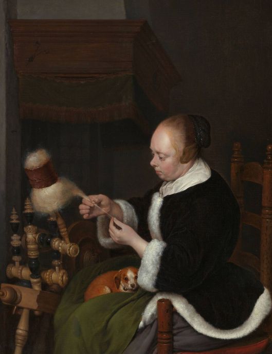 Not the kind of spinning I'm talking about, but still, the details! Gerard ter Borch 1650s {{PD-Art}}