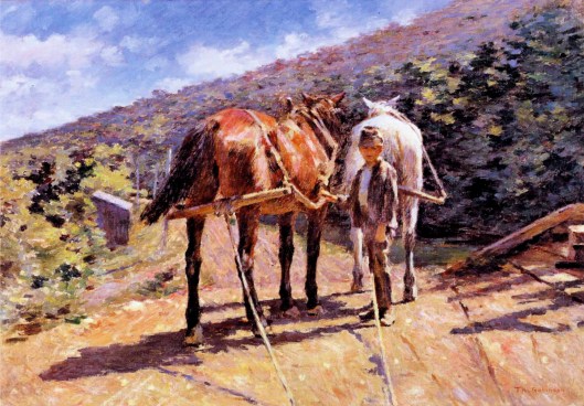 'On the Tow Path' Theodore Robinson 1893 {{PD-Art}}