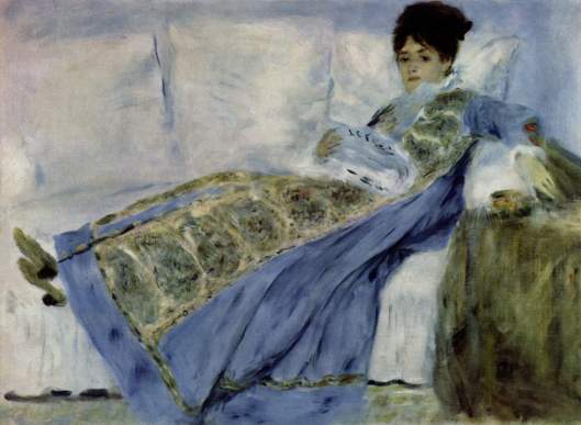 'Madame Monet on the divan' by Renoir 1872 {{PD-Art}}