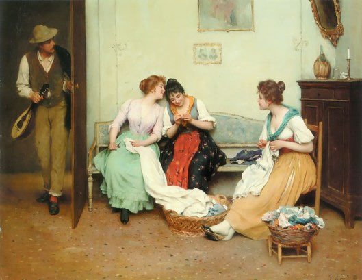 'The Friendly Gossips' Eugene de Blaas c1890 {{PD}}
