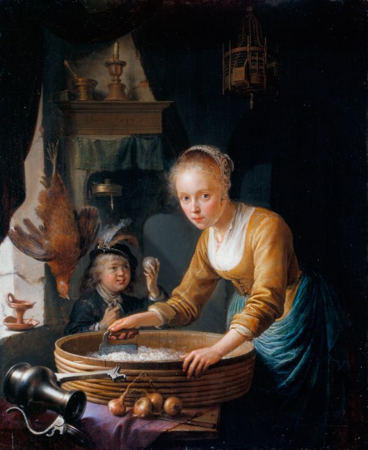 'Girl Chopping Onions' Gerrit Dou 1646 {{PD}}