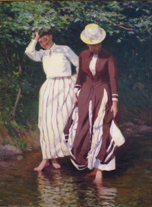 'Two Ladies Testing the Waters' Jacob Wagner 1891 {{PD}}