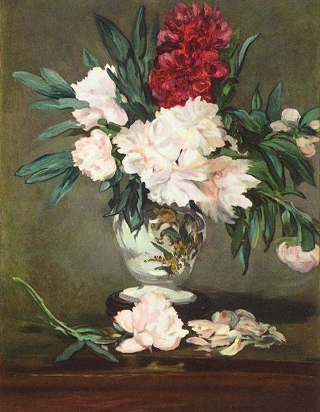 Still Life with Peonies by Edouard Manet c1865 {{PD}}