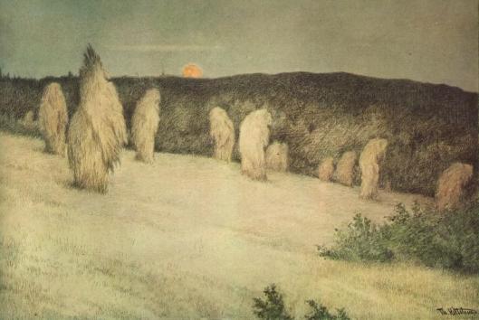 'Cornstalks in the Moonlight' Theodor Kittelsen c1900 {{PD}}
