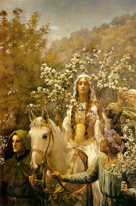 'Queen Guinevere's Maying' John Collier 1900 {{PD}}