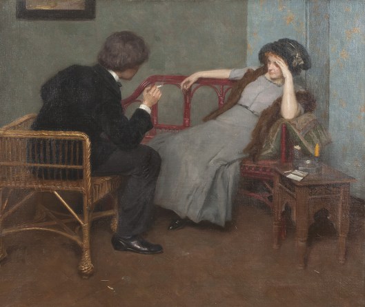 'Pair in Conversation' Simon Glücklich c1900 {{PD}}