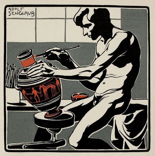 Adolf Senglaub 'Vasenmaler' (Vase Painter) 1901 {{PD}}