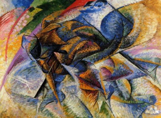 Dynamism of a Biker (1913) by Umberto Boccioni {{PD}}