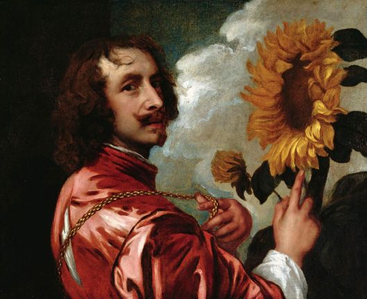 'Self Portrait with Sunflower' Anthony van Dyck 17th century {{PD}}