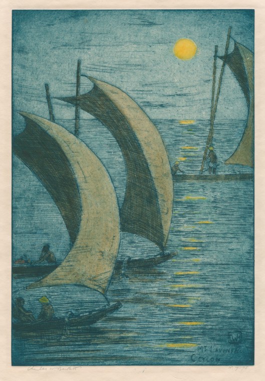 Mt. Lavinia, Ceylon by Charles W. Bartlett, 1923-26, etching with hand coloring {{PD}}