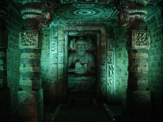 Inside Ajanta caves Photo by Jorge Láscar from Australia-Creative Commons Attribution 2.0 Generic via Wikimediacommons