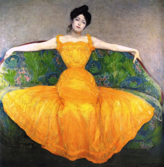 Max Kurzweil 1899 Mujer con un vestido amarillo (Woman in a yellow dress) {{PD}}
