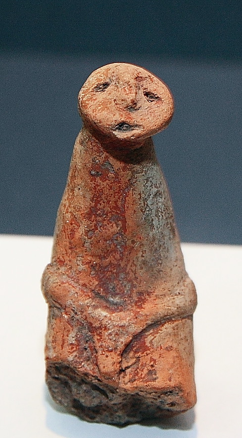 Cucuteni Culture male clay figure Piatra Neamt museum Photo by CristianChirita released under Creative Commons Attribution-Share Alike 3.0 Unported
