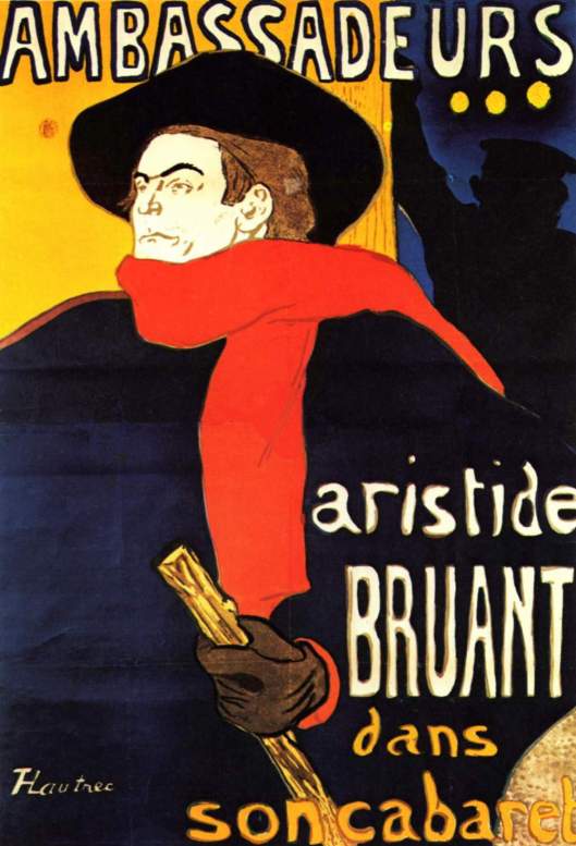 Henri de Toulouse-Lautrec, 'Ambassadeurs: Aristide Bruant dans son cabaret' 1892 {{PD}}