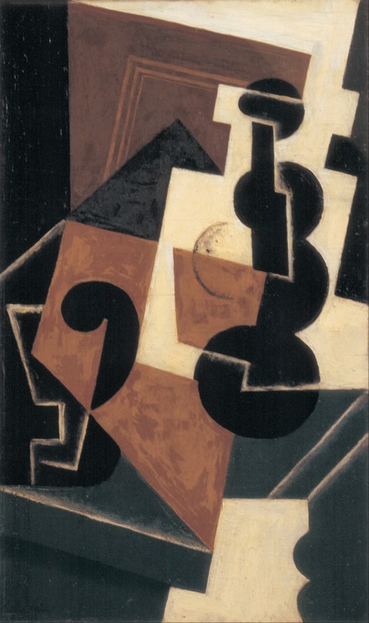 You won't have to water ambitions down, if you'll just wait a little. Juan Gris  'Glass and Water Bottle' 1917 {{PD}}