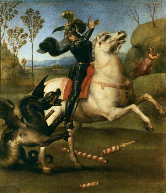Raphael 'St George Fighting the Dragon' c1504 {{PD}}