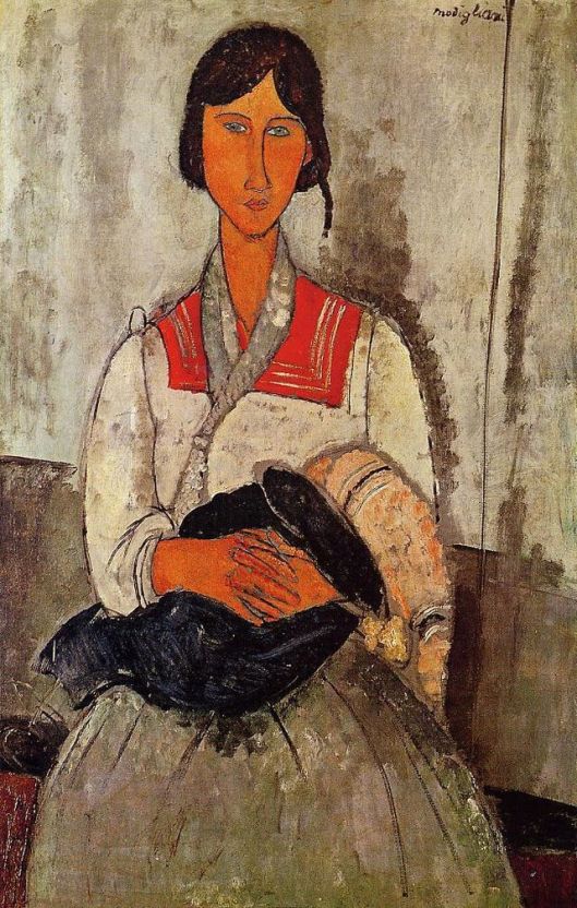 'Gypsy Woman with Baby' 1918 Amedeo Modigliani {{PD}}