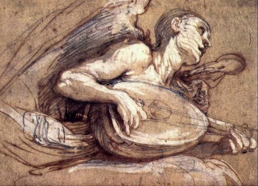 Ferraù Fenzoni - 'Anjo tocando alaúde' c1593 {{PD}}