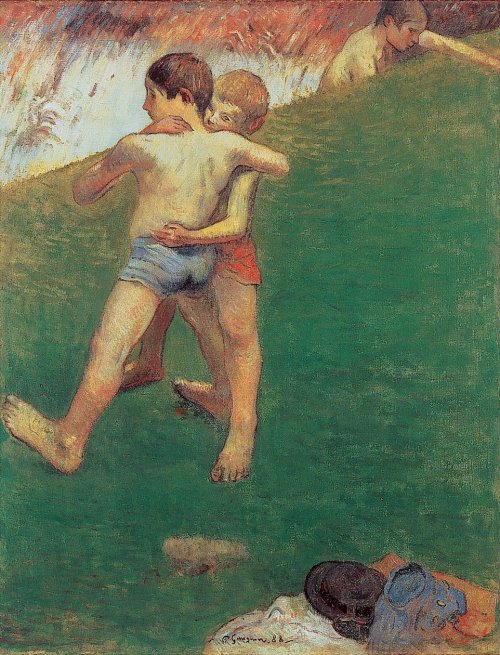 Paul Gauguin 'Jeunes Lutteurs' (Young Wrestlers') 1887 {{PD}}