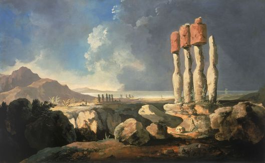 A View of the 'Monuments of Easter Island, Rapanui' by William Hodges 1774 {{PD}}