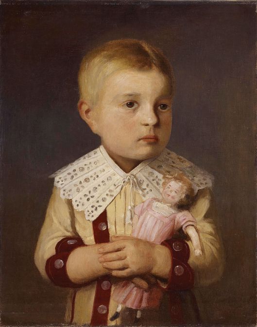 Albert Anker 'Kind mit Puppe' (Child with Doll) c19th century {{PD}}