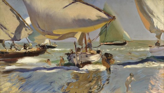 Joaquín Sorolla y Bastida - 'Barcas en la Playa' 1909 {{PD}}