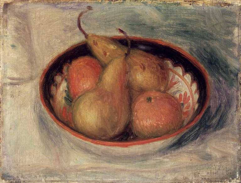 There are pairs, and there are pears, and there are 'Pears and Oranges in a Bowl' - William Glackens 1915 {{PD}}