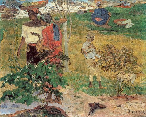 Paul Gauguin 'Conversation Tropiques' 1886 {{PD}}
