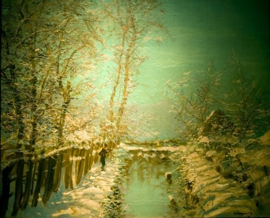 Ya gotta wear shades for something that bright!'Winter Sunshine' by László Mednyánszky c1905 {{PD}}