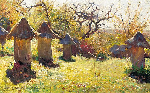 Jan Stanisławski "Beehives in the Ukraine", c. 1895 {{PD}}