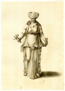 Hekate, holding a key and a rope {{PD}}