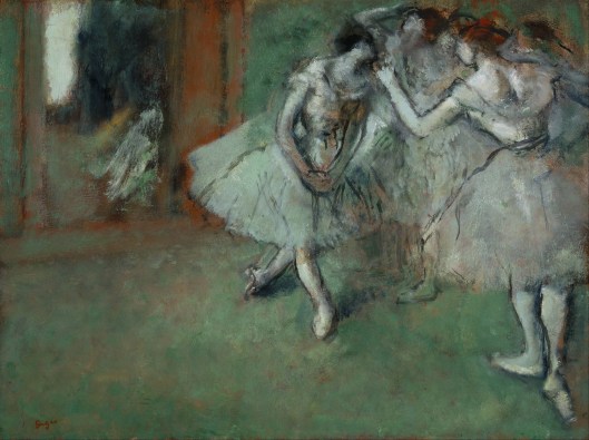 How much do we want to accommodate others, how much do we want to perform alone? Edgar Degas - 'A Group of Dancers' 1890 {{PD}} 