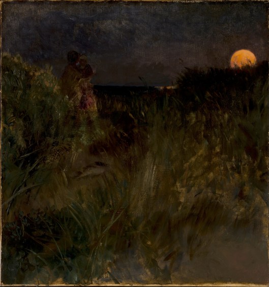 Eilif Peterssen - Moonrise over the dunes 1882 {{PD}}