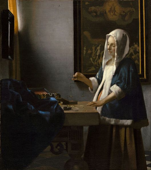 'Woman Holding a Balance' Johannes Vermeer {{PD}}