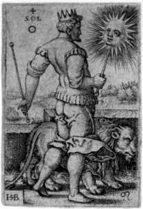 Beham, (Hans) Sebald (1500-1550): Sol, from The Seven Planets with the Signs of the Zodiac, 1539 {{PD}}