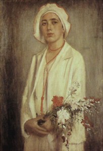All in white, she looks like she knows a thing or two. Alfredo Andersen - 'Retrato de Guigui' {{PD}}