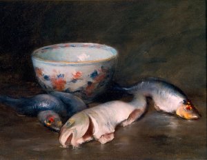 Still Life with Fish by William Merritt Chase, c. 1910 {{PD}}