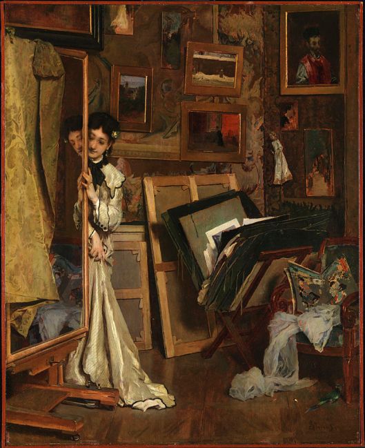Alfred Stevens 'The Psyché (My Studio)' c1871 {{PD}}