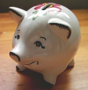 Piggy bank from German bank HASPA, around 1970. Photo by GeorgHH {{PD}}