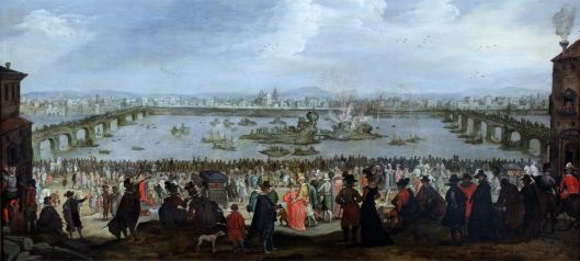 You remember this, right? The Mock Battle between the Weaver's and Dyer's Guilds on the Arno in Florence on 25 July 1619 {{PD}}
