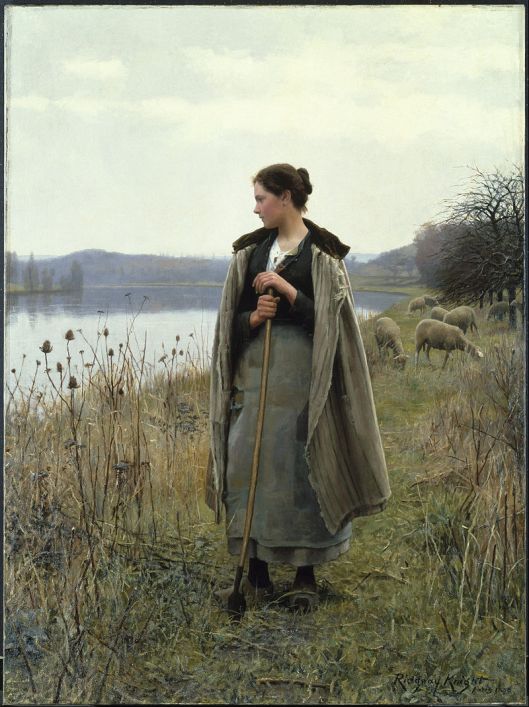 Daniel Ridgway Knight - 'The Shepherdess of Rolleboise' 1895 {{PD}} 