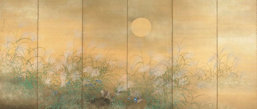 Quail Feeding Amidst Susuki and Kikyo by Matsumura Keibun {{PD}}