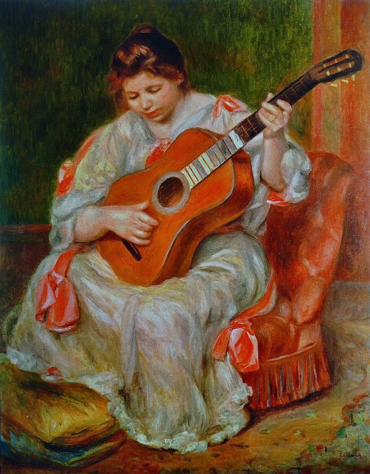 Pierre-Auguste Renoir - 'Joueuse de guitare' c1897 {{PD}}