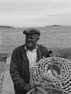 Aberdaron Fisherman Evan Williams, who predicted a fine summer, and was proved right. Photo by Geoff Charles -     CC0view terms     File:Aberdaron Fisherman, Evan Williams, who predicted a fine summer and was proved right. CC0