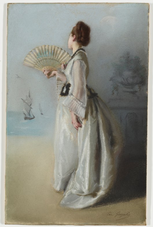 'Lady with a Fan', Eva Gonzales c1870 {{PD}}